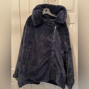 Ashley By 26 International Dark Blue Teddy Jacket